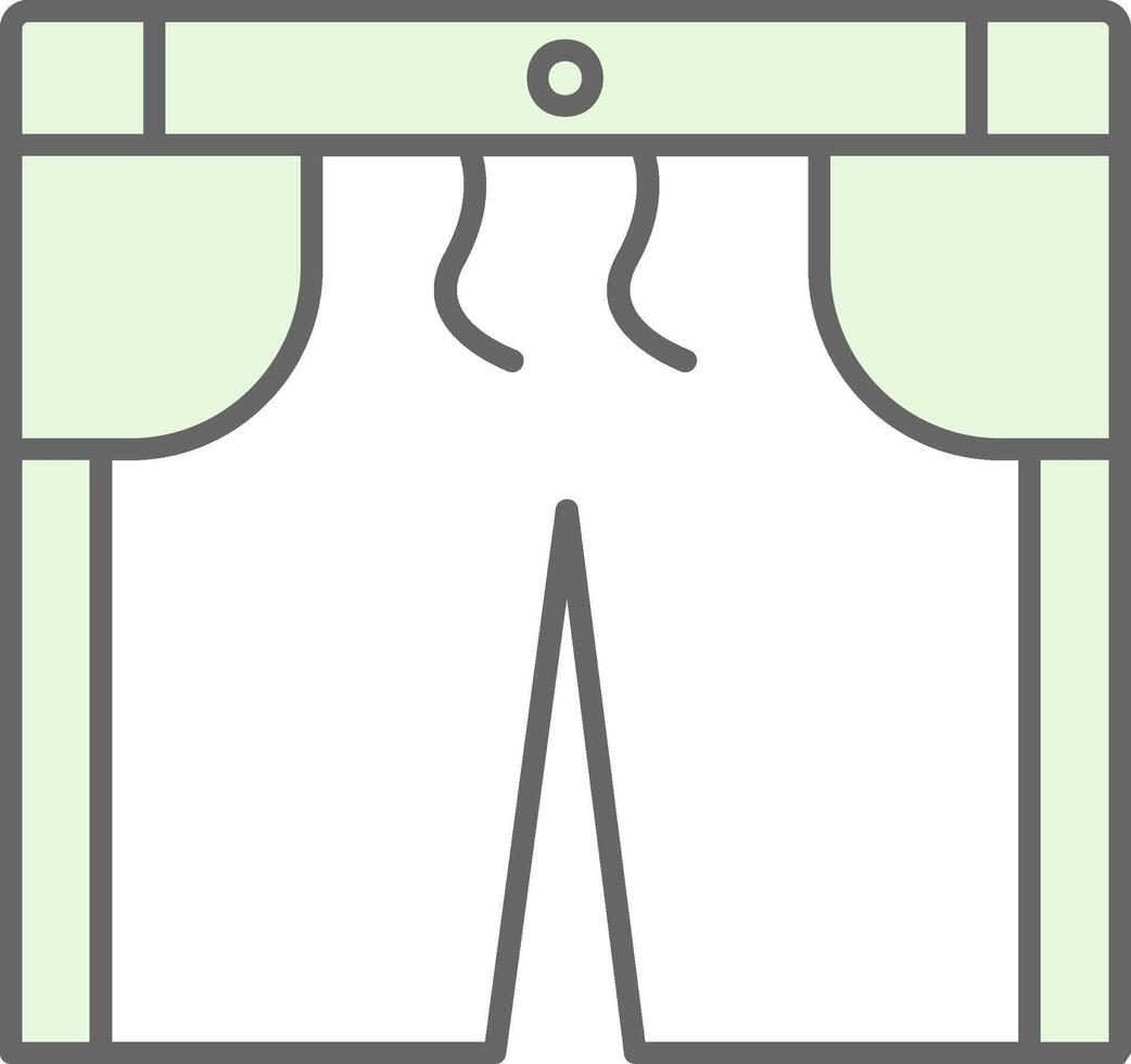 pantalones cortos verde ligero relleno icono vector