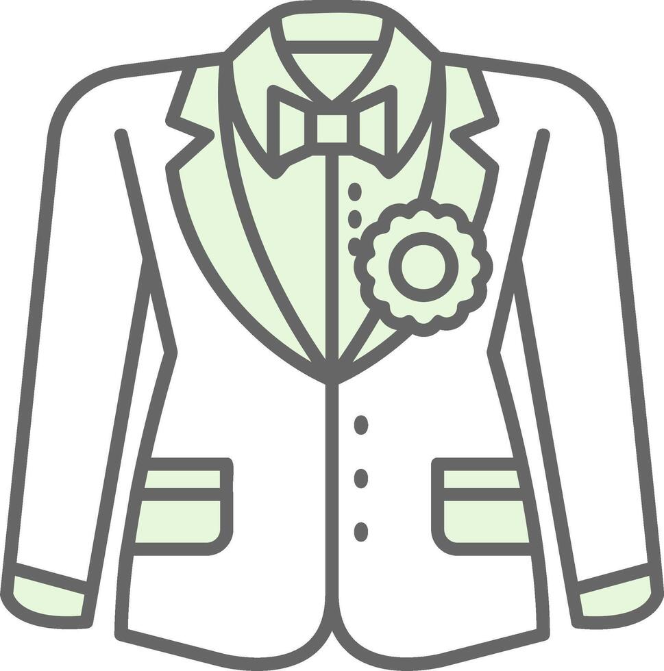 novio traje verde ligero relleno icono vector