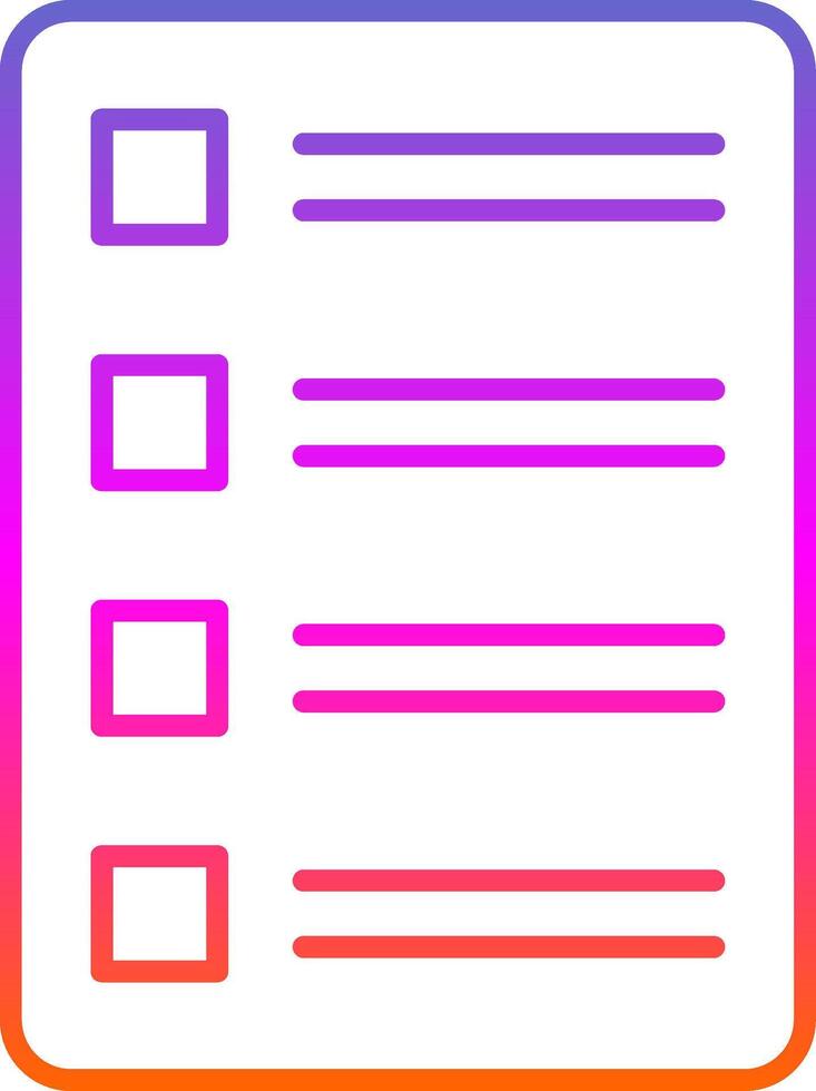 Task List Line Gradient Icon vector