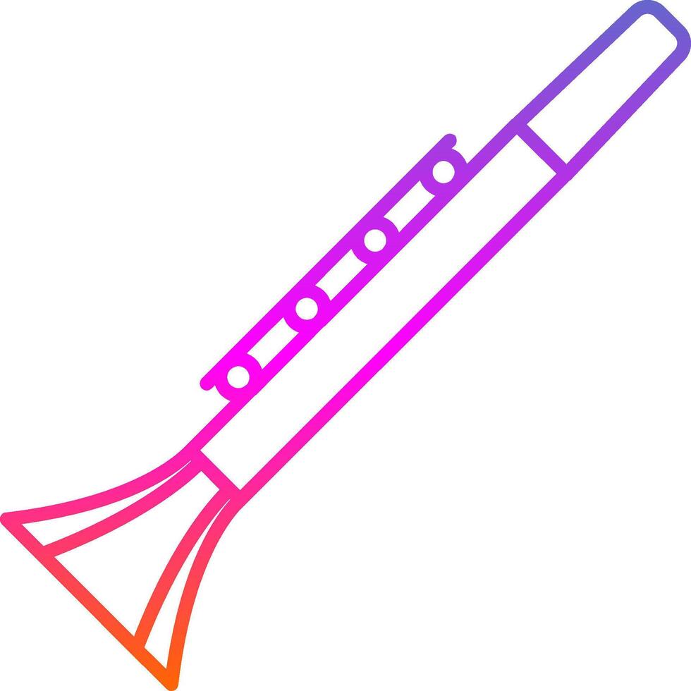 Clarinet Line Gradient Icon vector