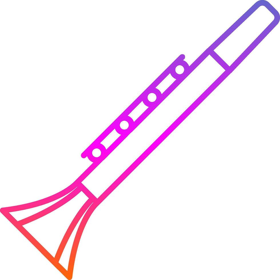 clarinete línea degradado icono vector