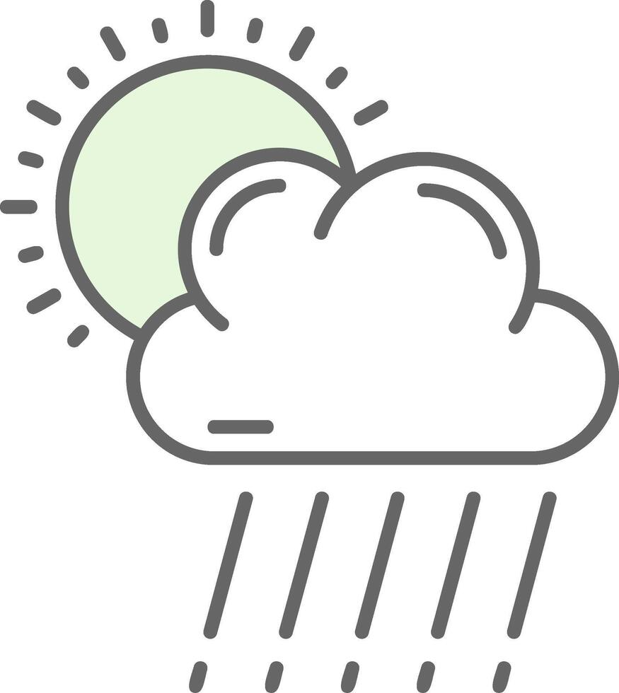 rain Green Light Fillay Icon vector