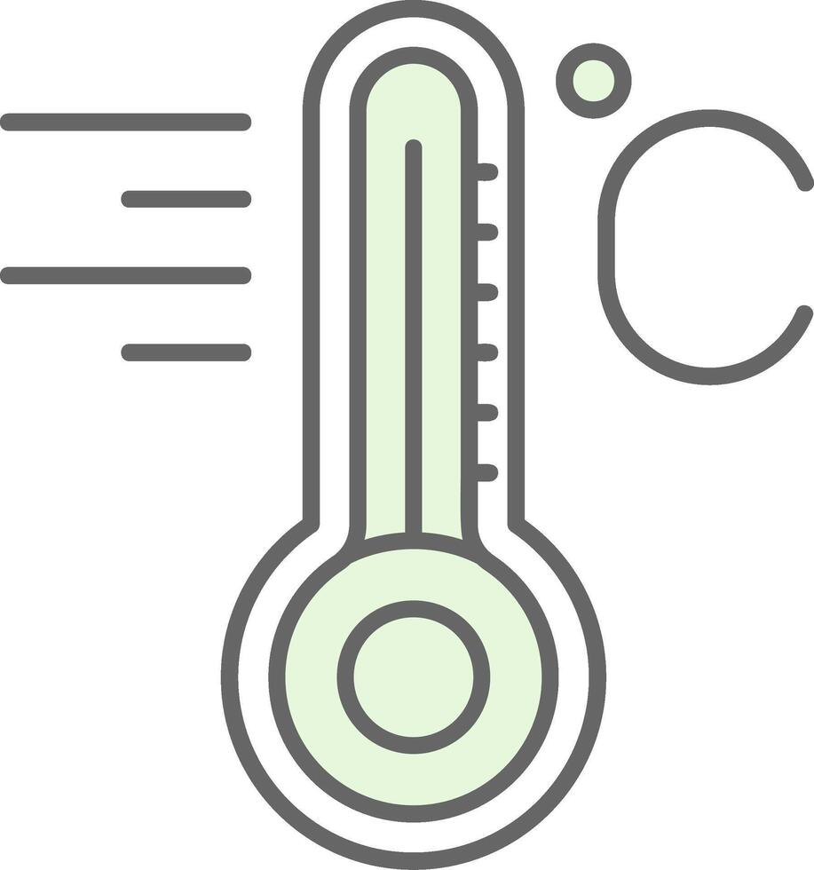 temperatura verde ligero relleno icono vector