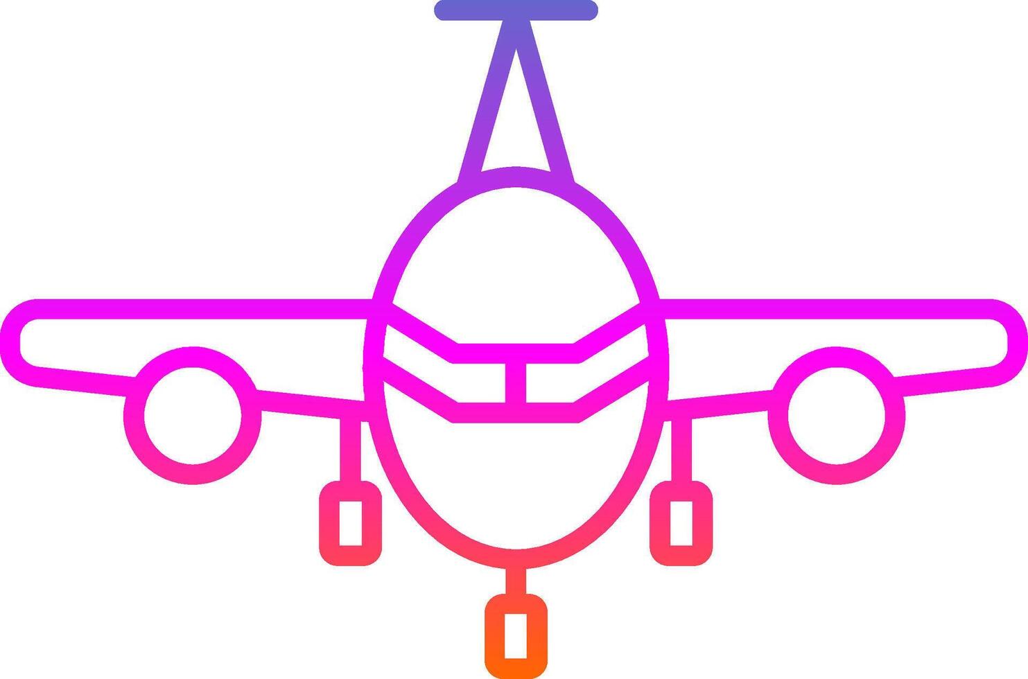 icono de gradiente de línea de avión vector