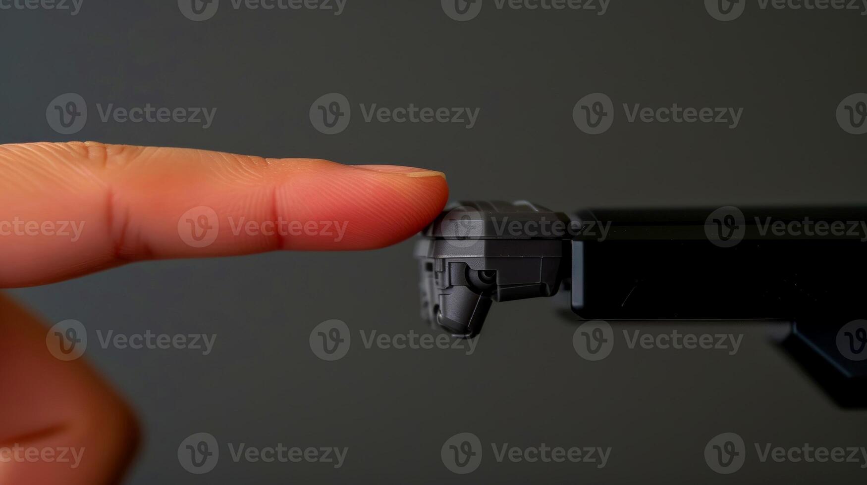 AI generated Robot finger making contact with human finger, Generative AI photo