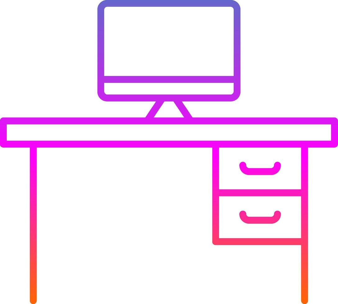 Desk Line Gradient Icon vector