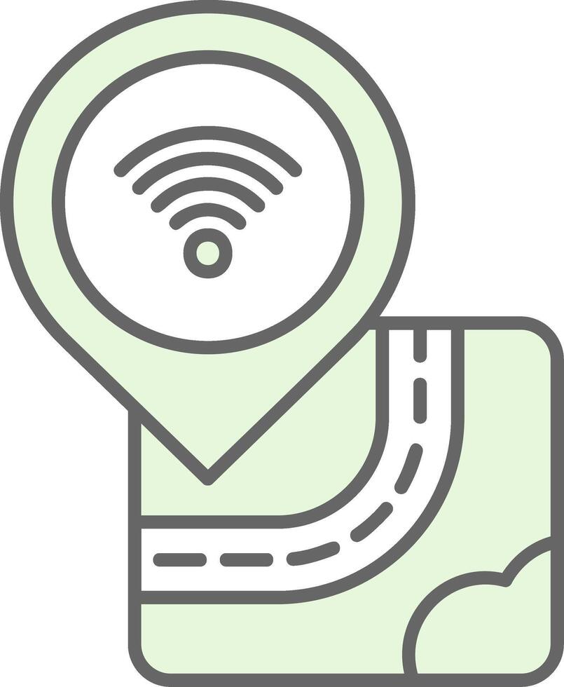 Wifi Green Light Fillay Icon vector