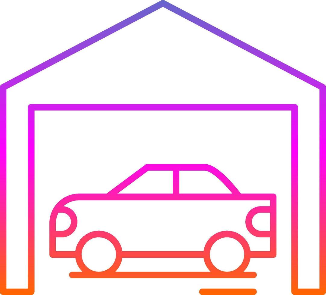 Garage Line Gradient Icon vector