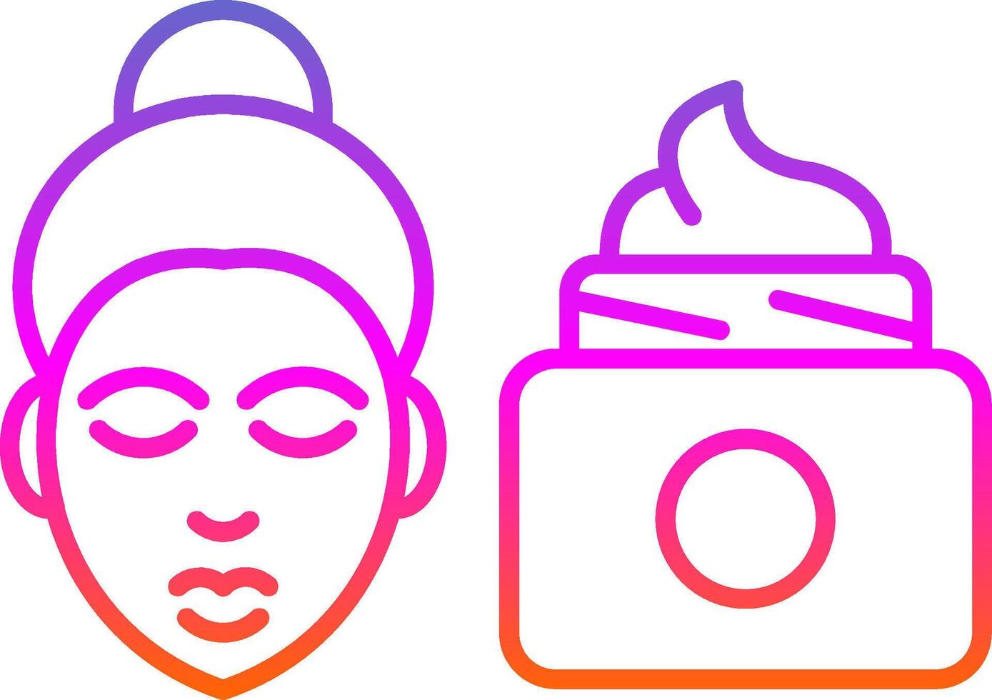 Skin Care Line Gradient Icon vector