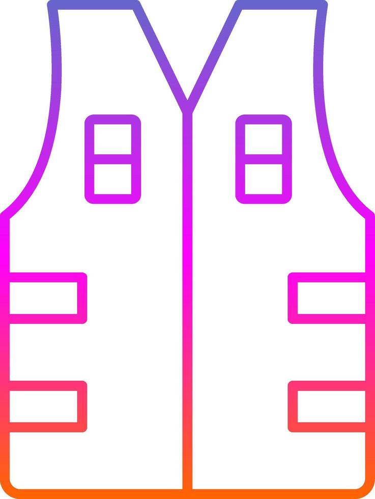 Bullet Proof Vest Line Gradient Icon vector