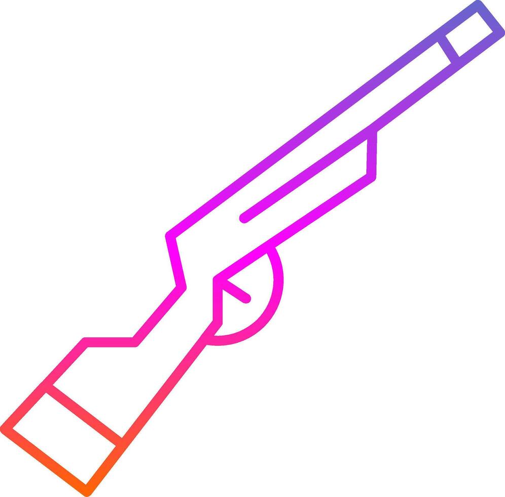 escopeta línea degradado icono vector