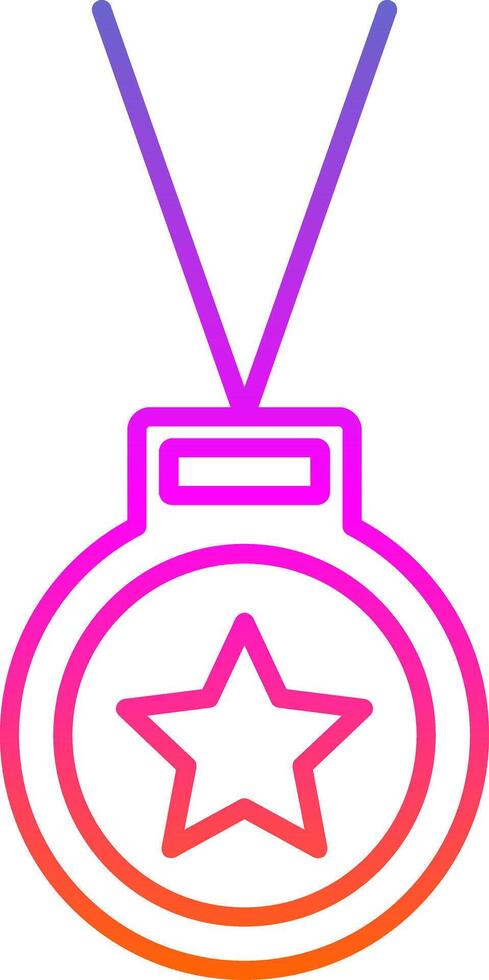 Medal Line Gradient Icon vector