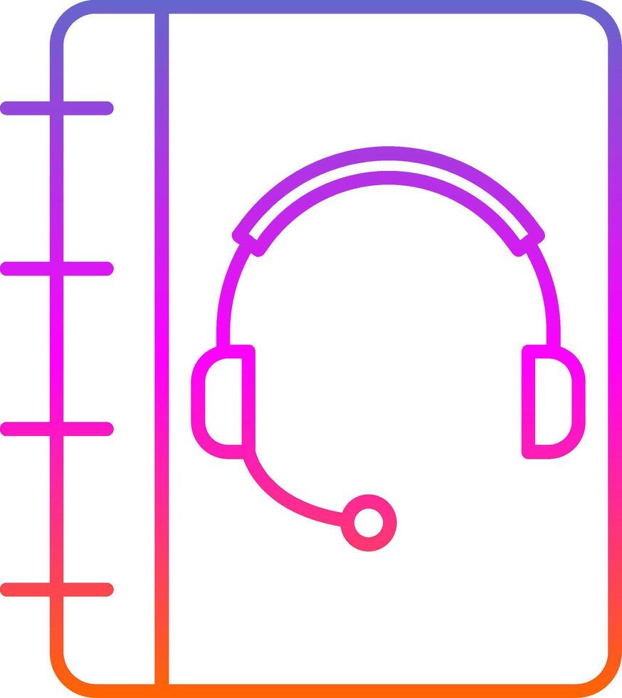 Notebook Support Line Gradient Icon vector