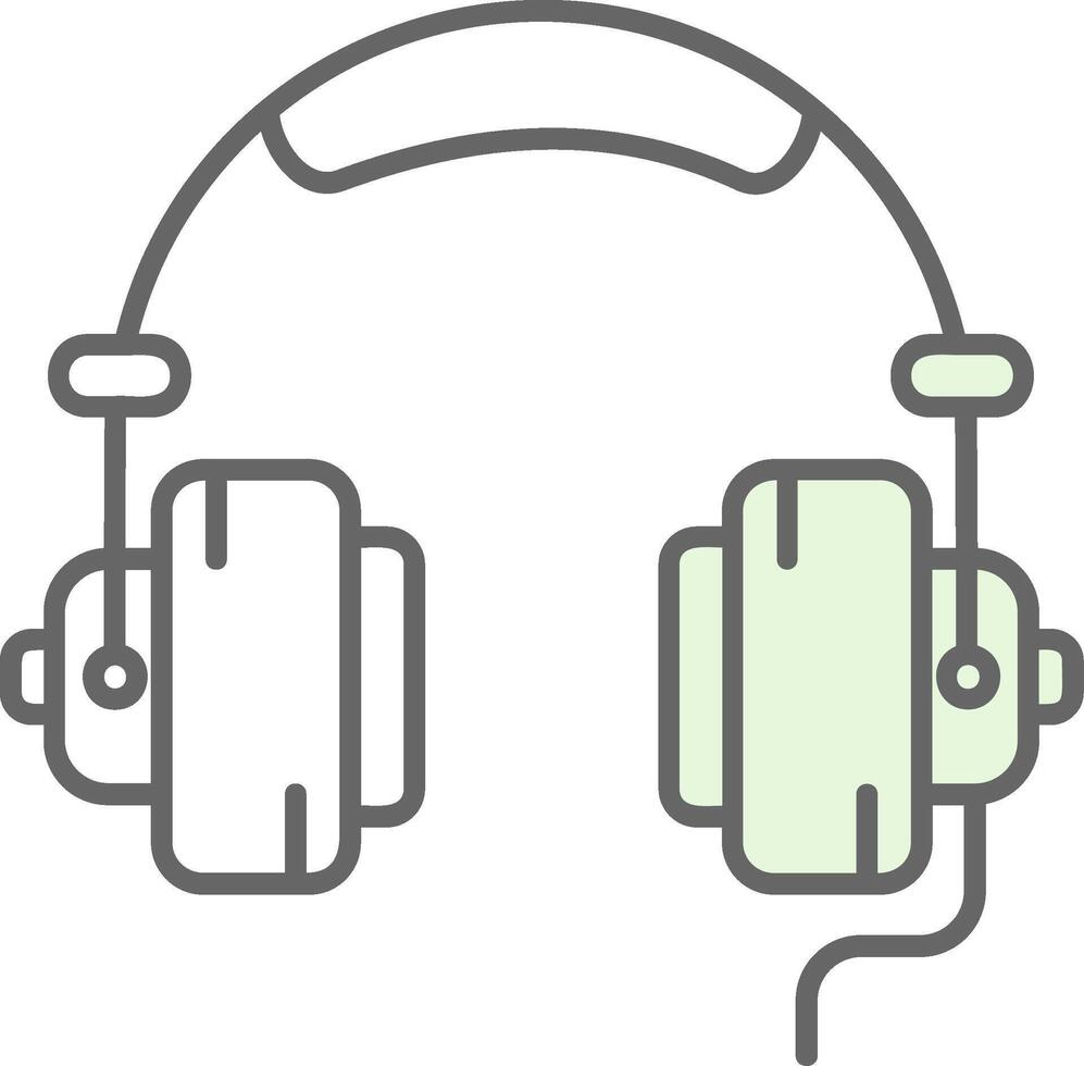 Headphone Green Light Fillay Icon vector