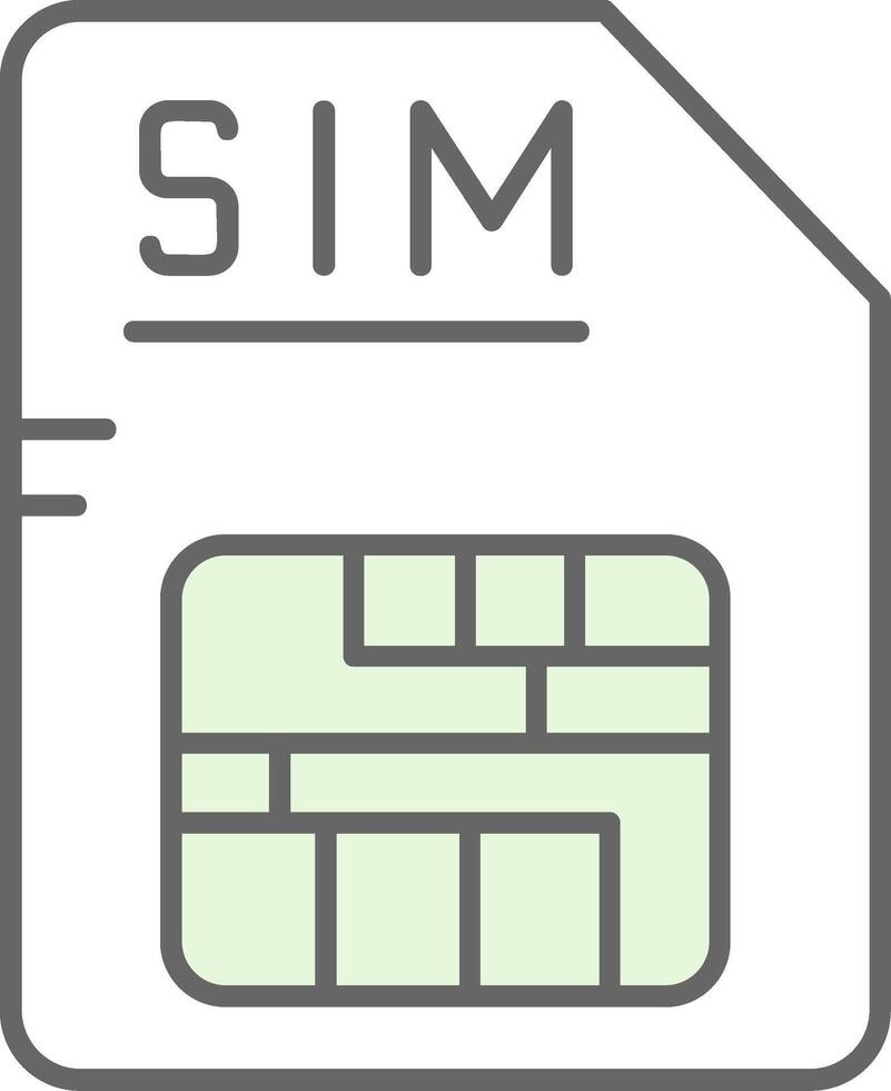 Sim Green Light Fillay Icon vector