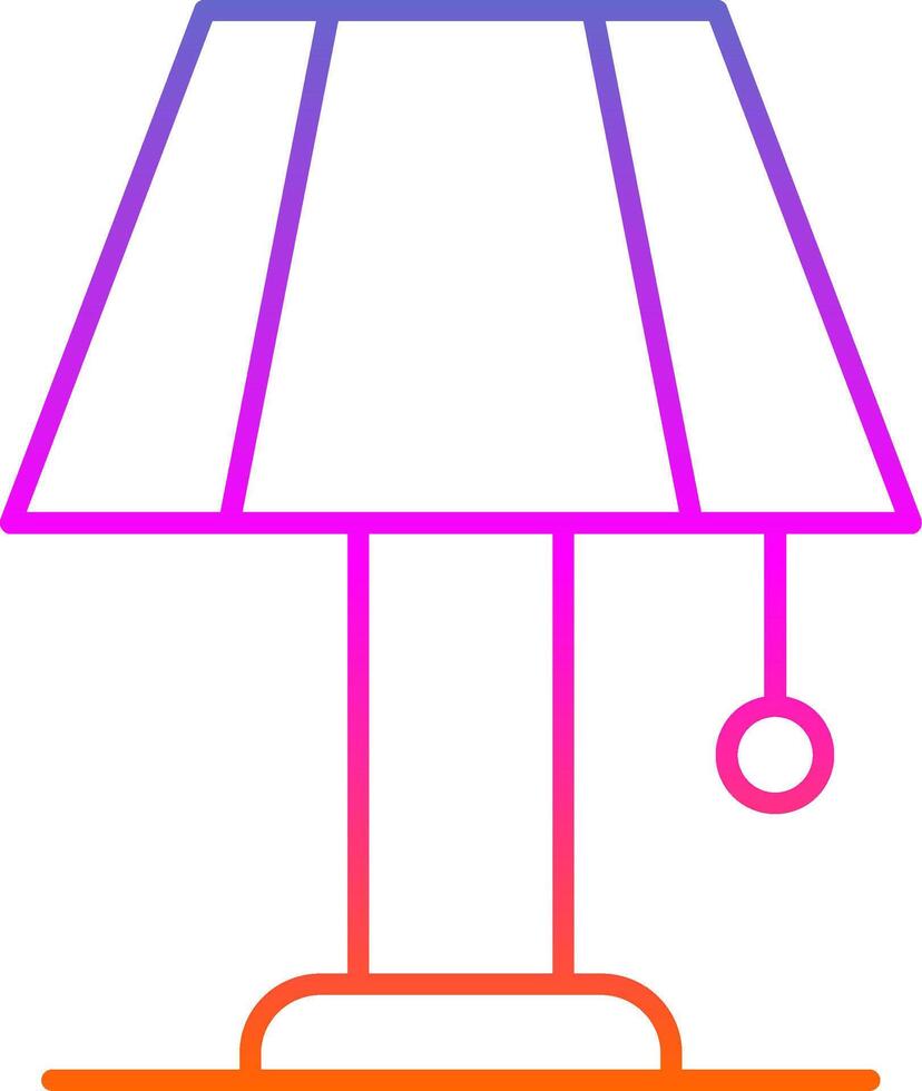 icono de gradiente de línea de lámpara de mesa vector
