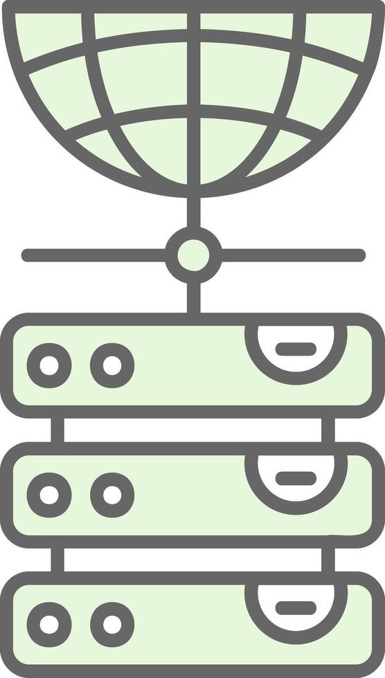 Database Green Light Fillay Icon vector