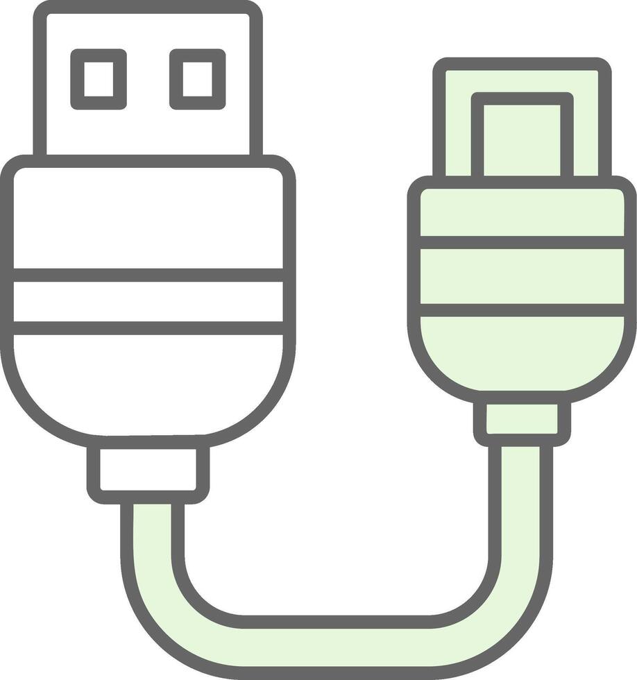 USB verde ligero relleno icono vector