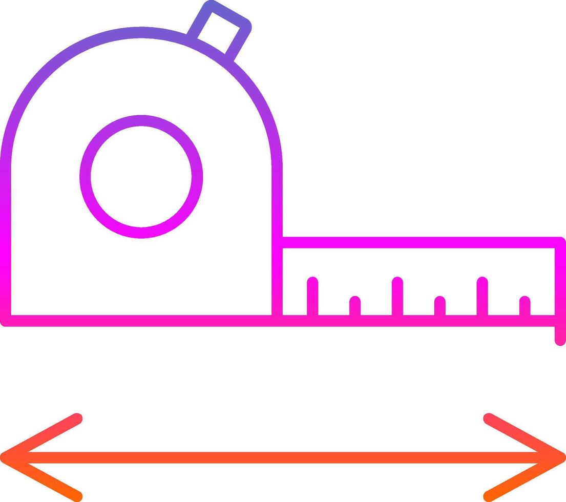 Measurement Line Gradient Icon vector