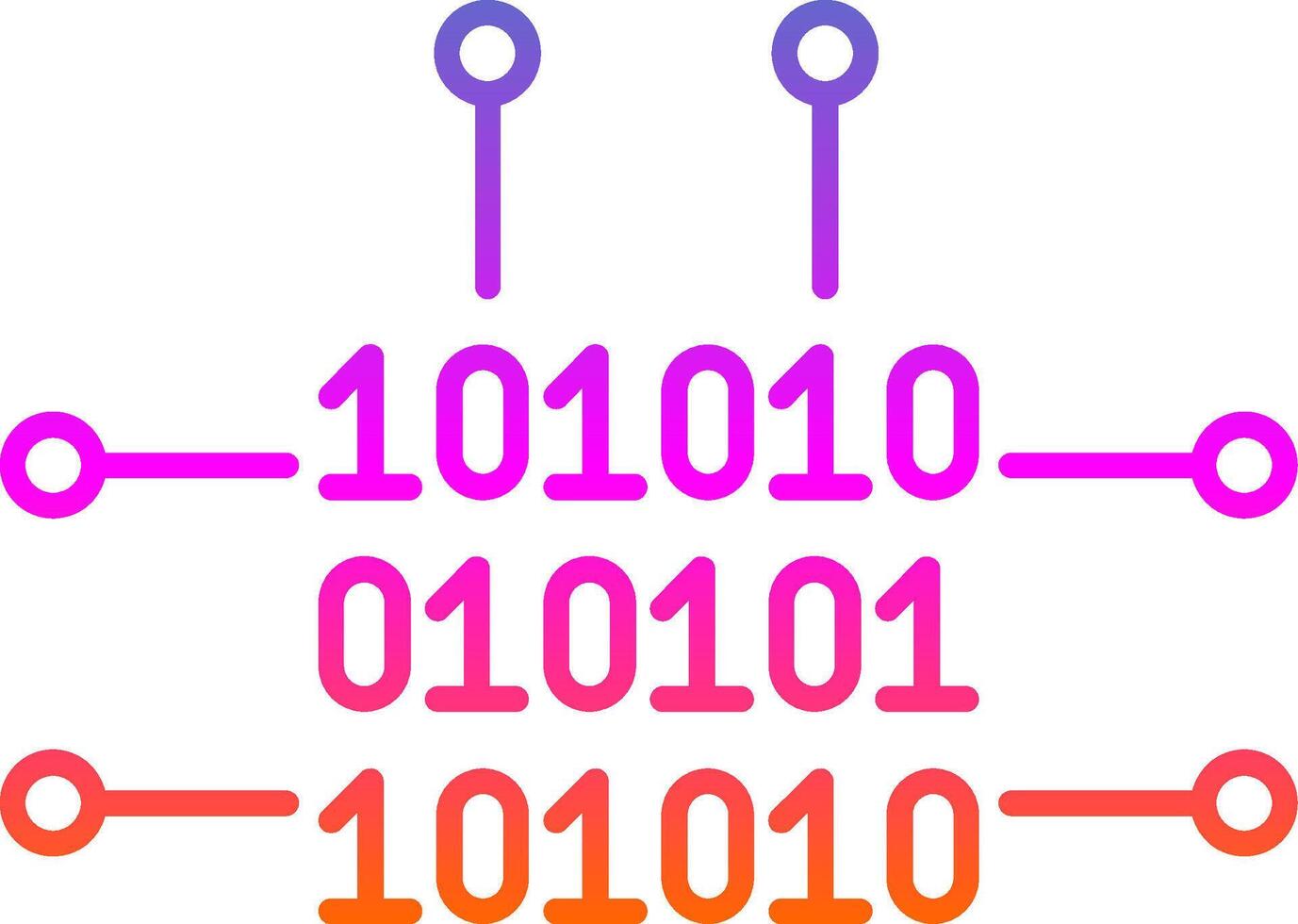 Binary Code Line Gradient Icon vector
