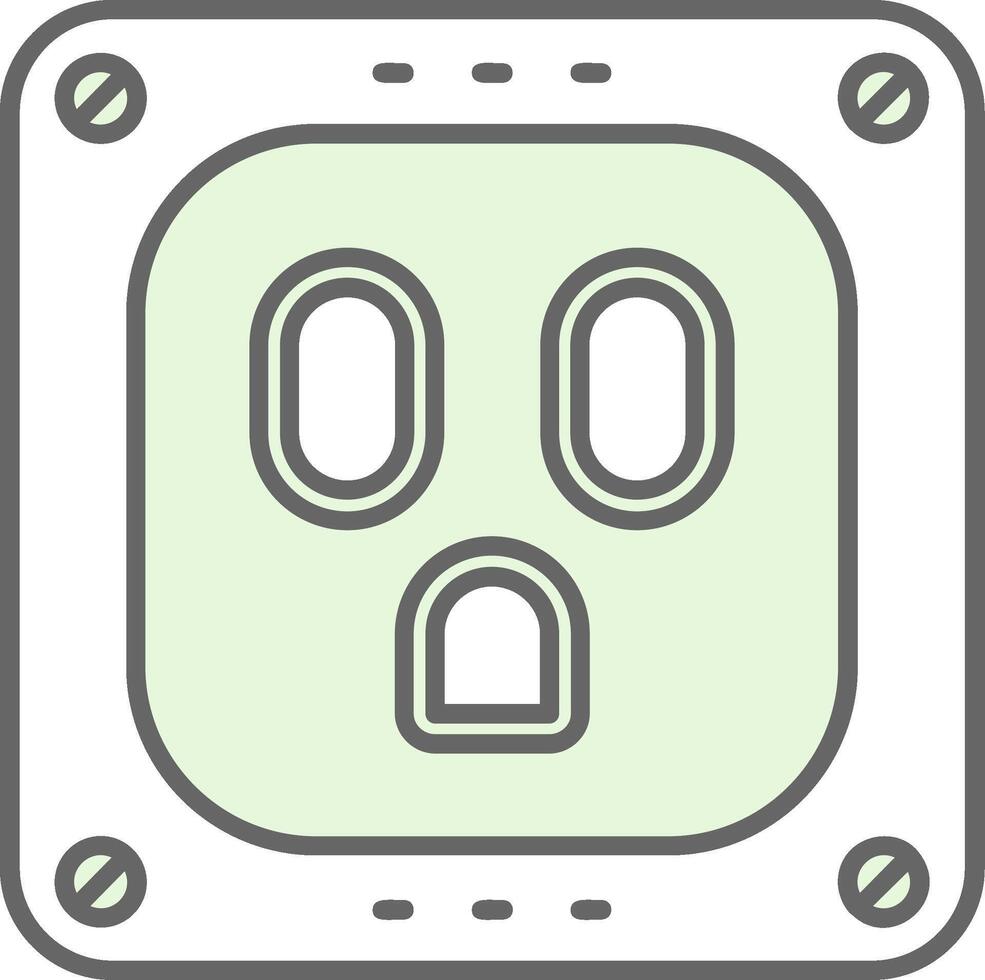 Socket Green Light Fillay Icon vector