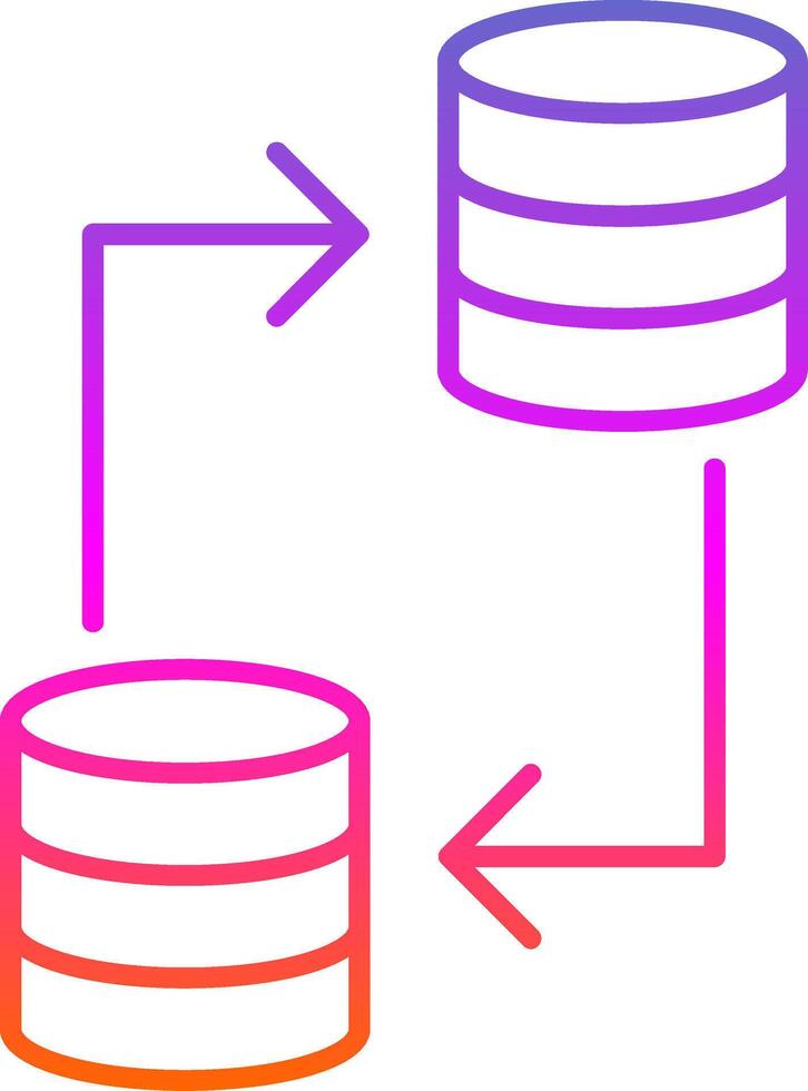 Data Transfer Line Gradient Icon vector