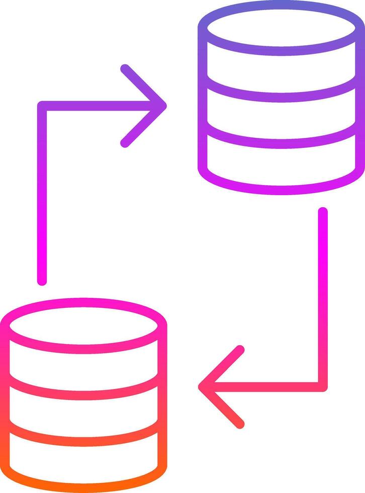 icono de gradiente de línea de transferencia de datos vector