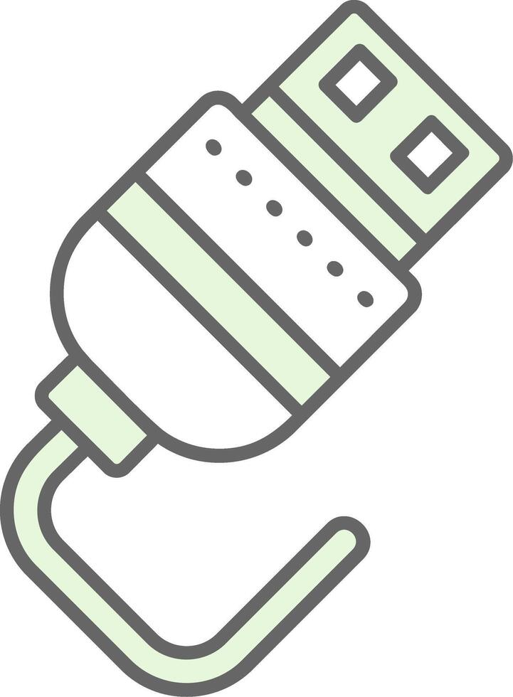 USB verde ligero relleno icono vector