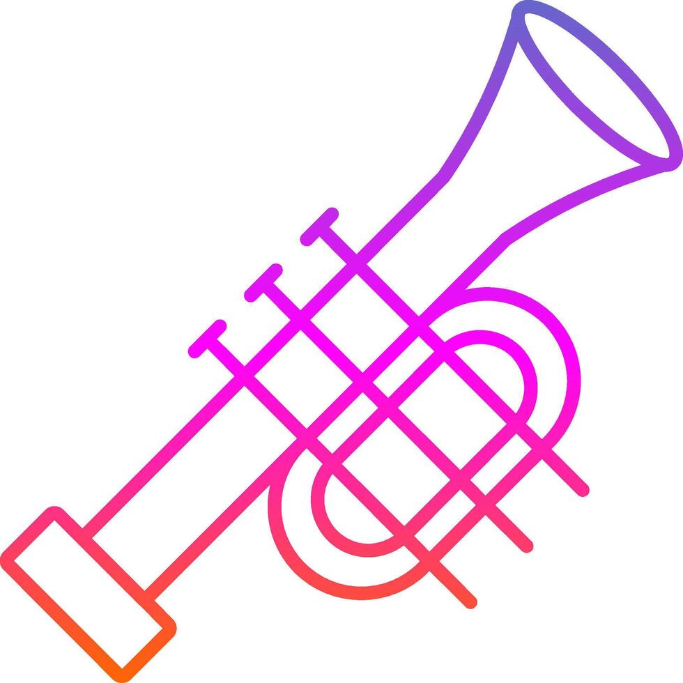 Trumpet Line Gradient Icon vector