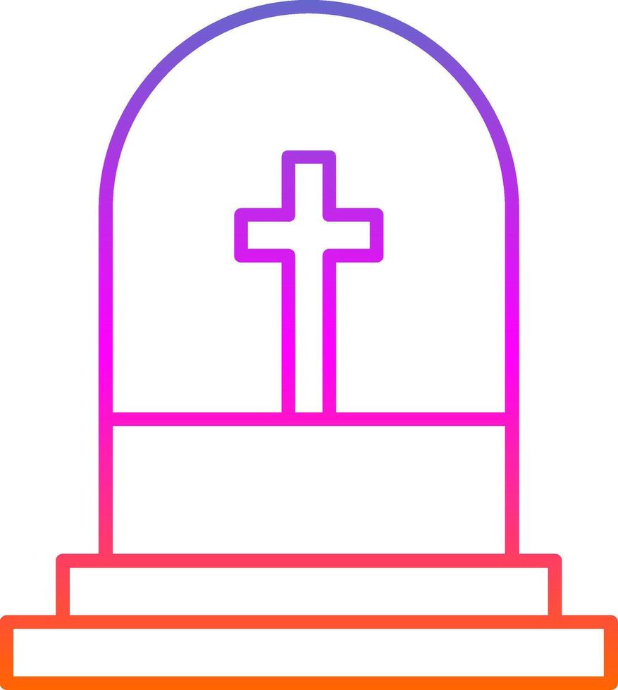 Grave Line Gradient Icon vector