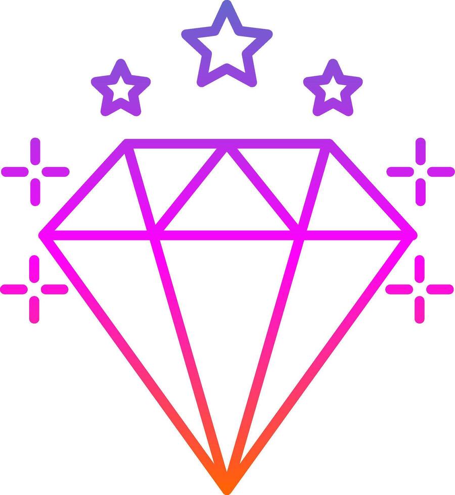 Diamond Line Gradient Icon vector