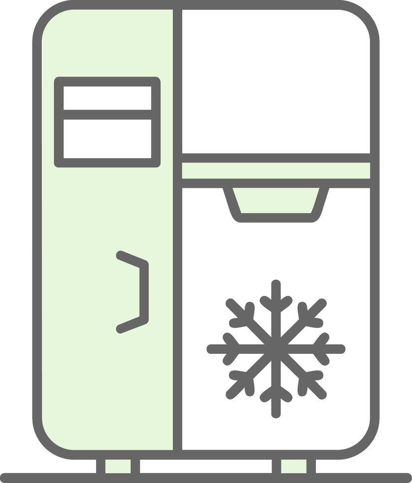 Refrigerator Green Light Fillay Icon vector