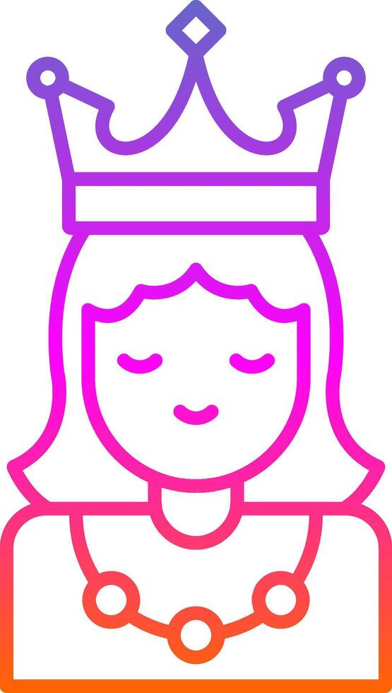 Princess Line Gradient Icon vector