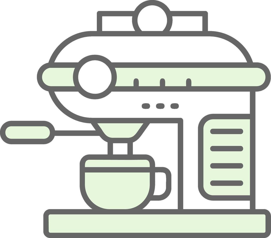 Coffee machine Green Light Fillay Icon vector