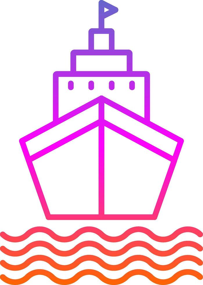 Ship Line Gradient Icon vector