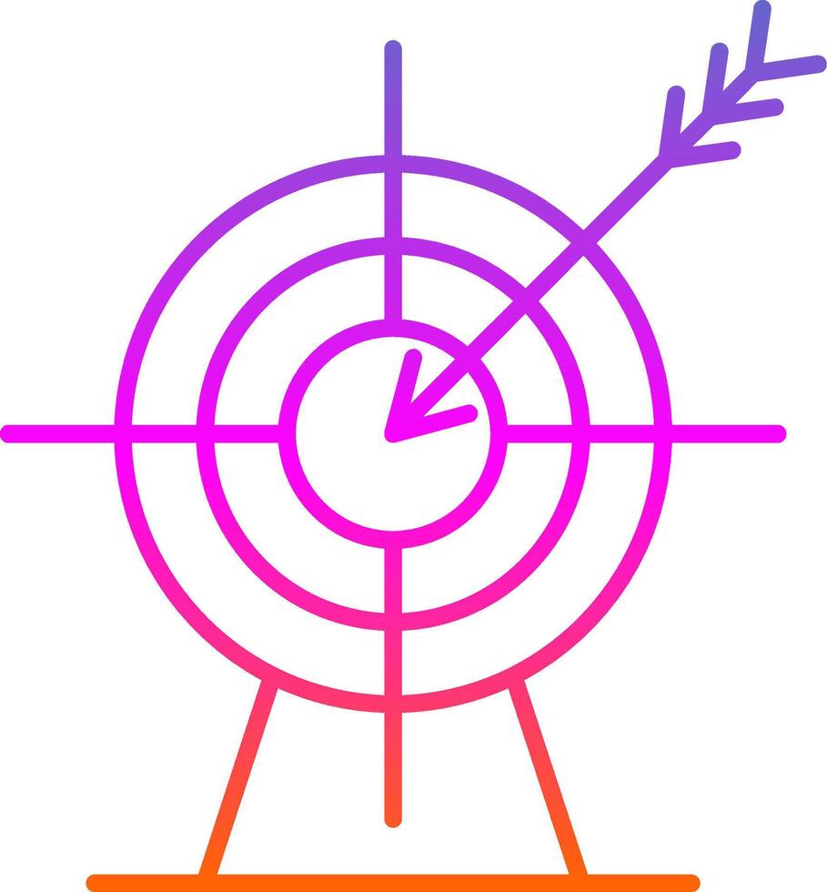 Archery Line Gradient Icon vector