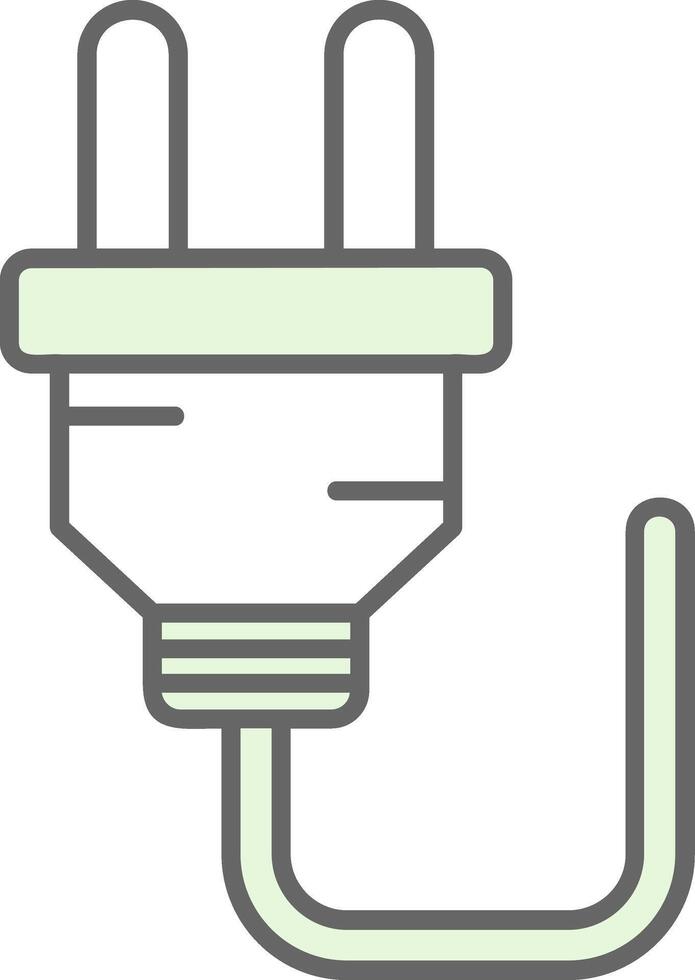 Plug Green Light Fillay Icon vector