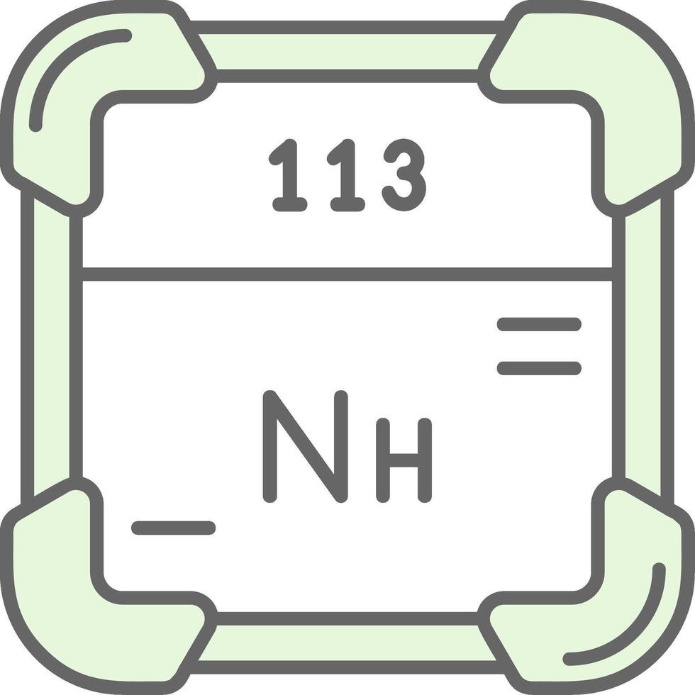 nihonium verde ligero relleno icono vector