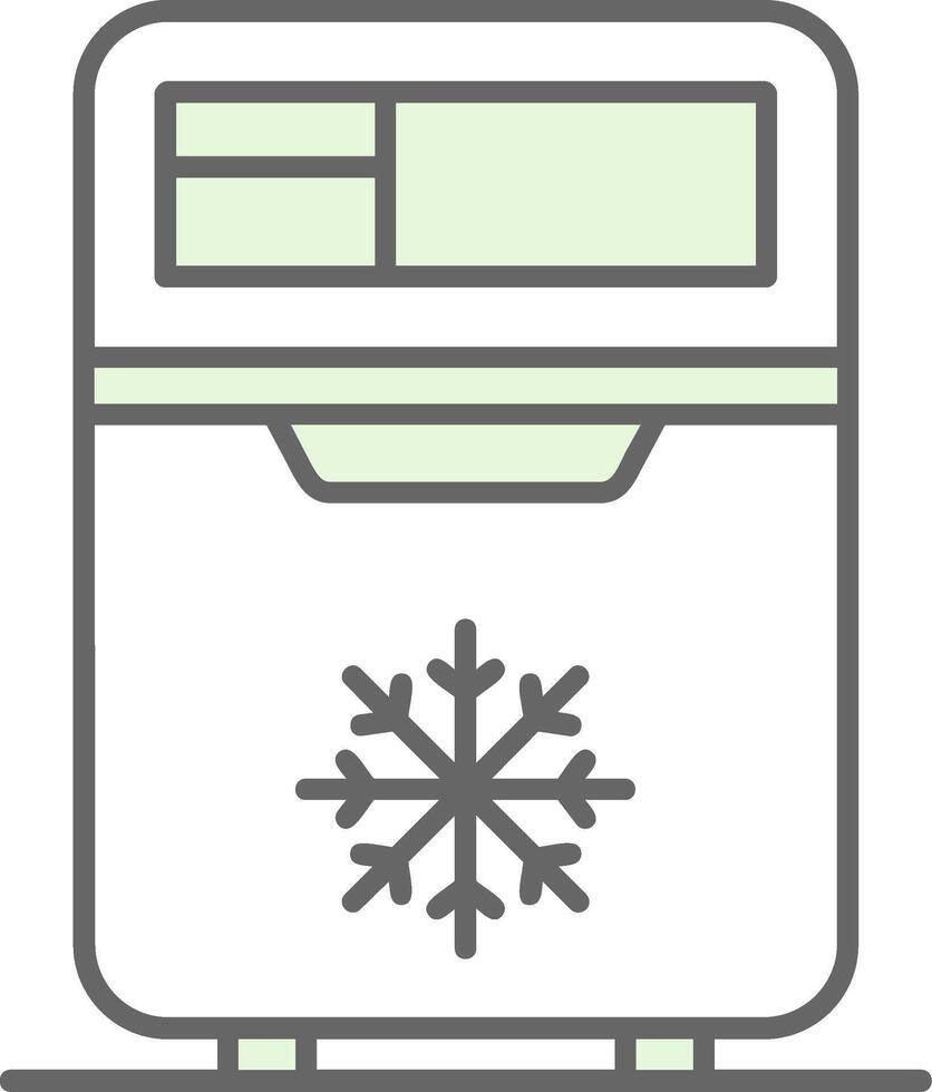 refrigerador verde ligero relleno icono vector