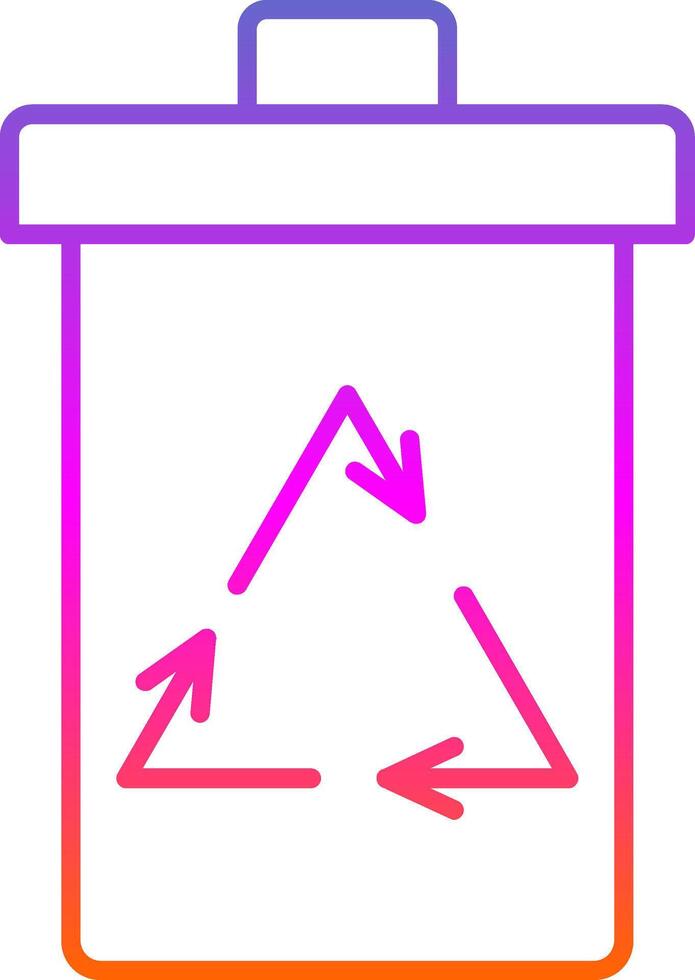Recycle Bin Line Gradient Icon vector