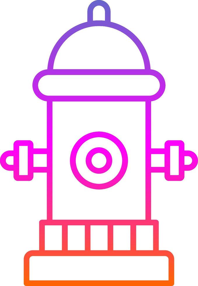 Fire Hydrant Line Gradient Icon vector