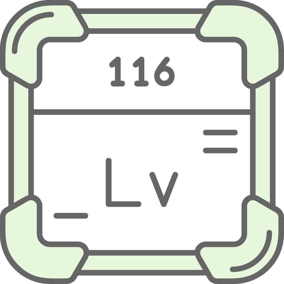 livermorium verde ligero relleno icono vector