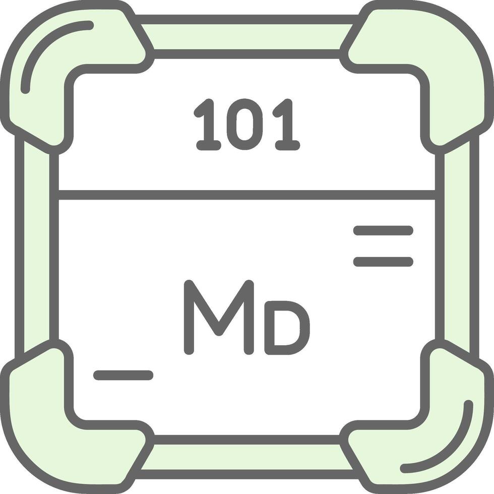 Mendelevium Green Light Fillay Icon vector