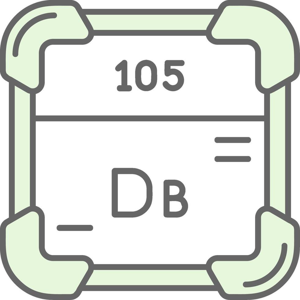 dubnium verde ligero relleno icono vector