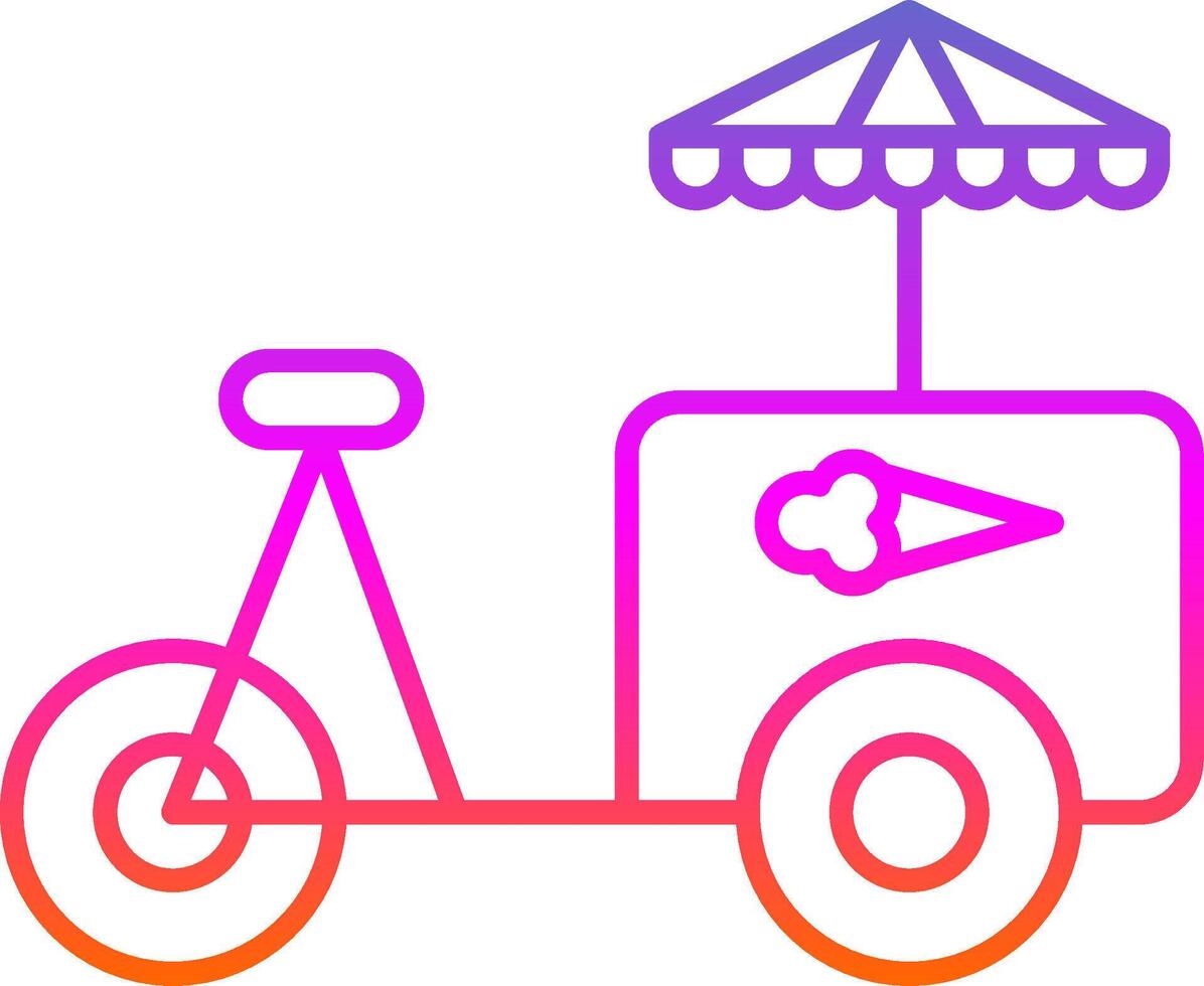 Ice Cream Cart Line Gradient Icon vector