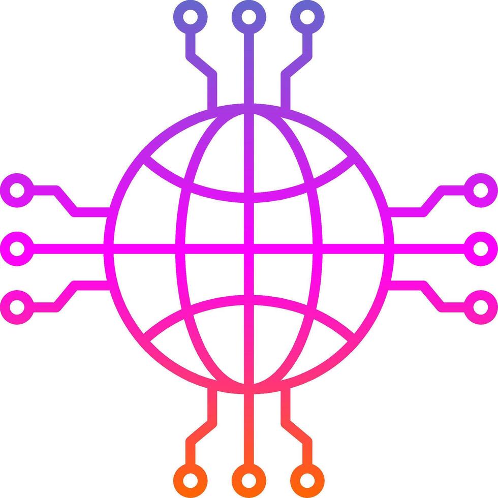 Network Line Gradient Icon vector