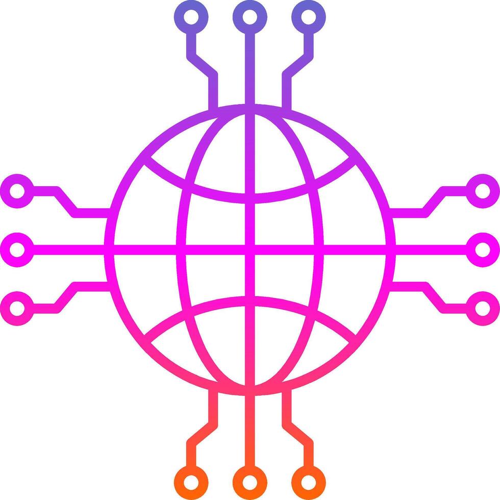 Network Line Gradient Icon vector