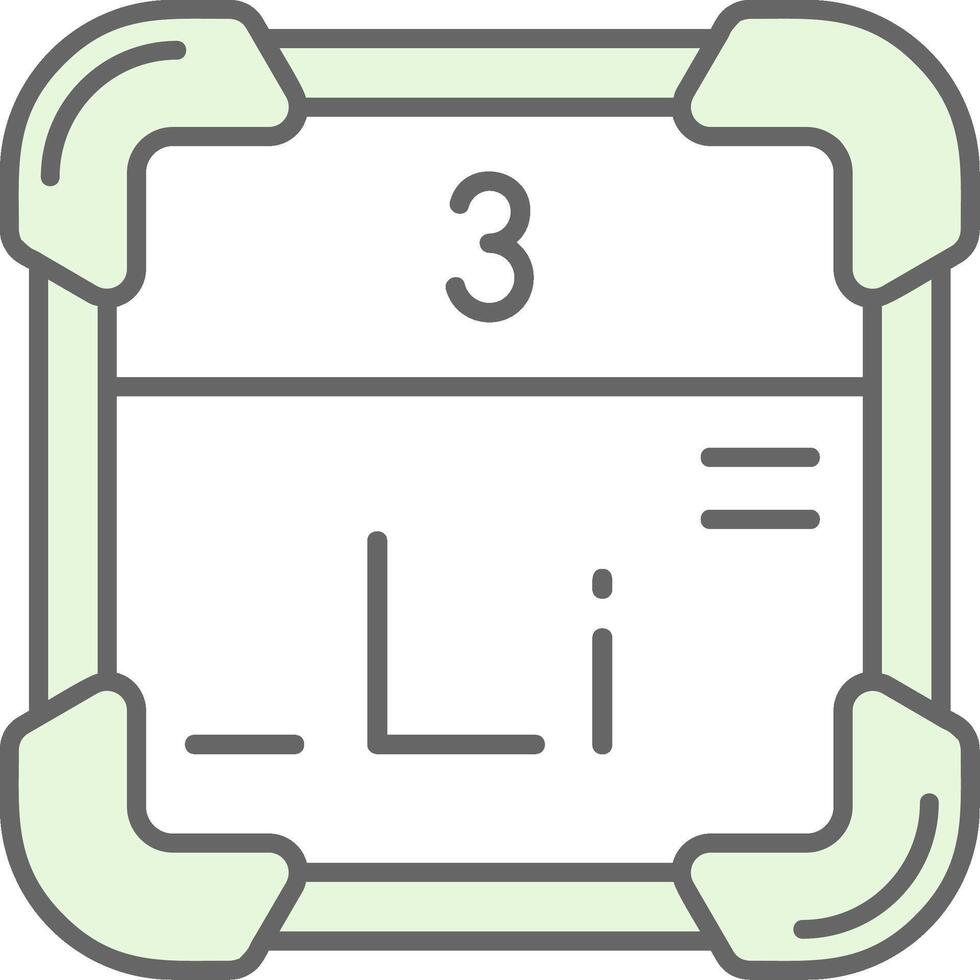 Lithium Green Light Fillay Icon vector