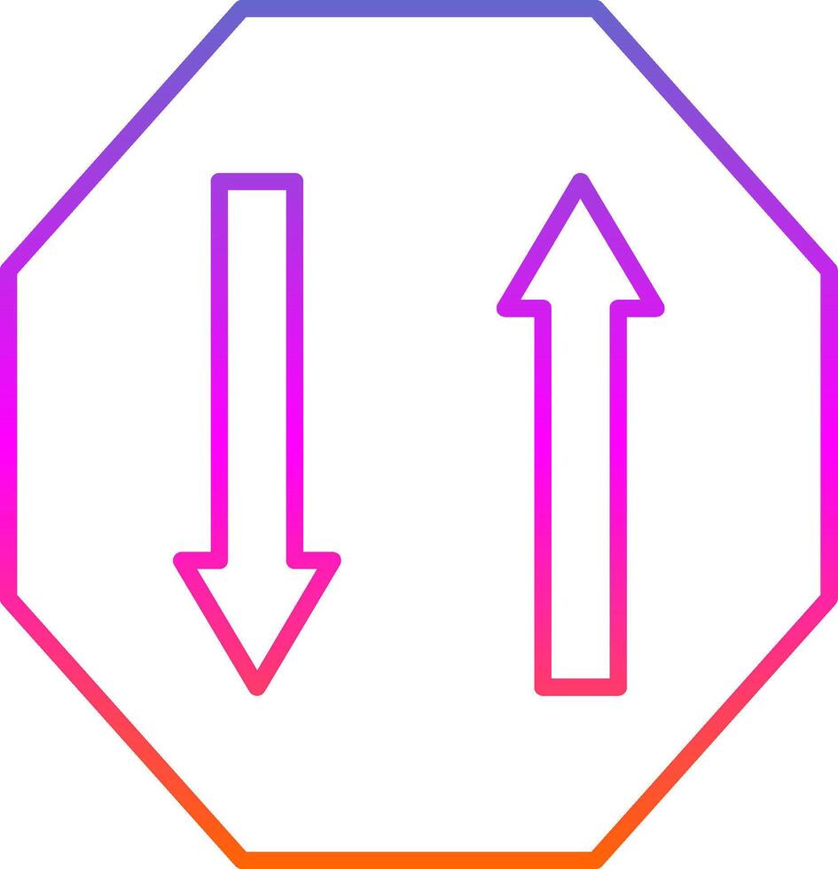 Two Way Line Gradient Icon vector