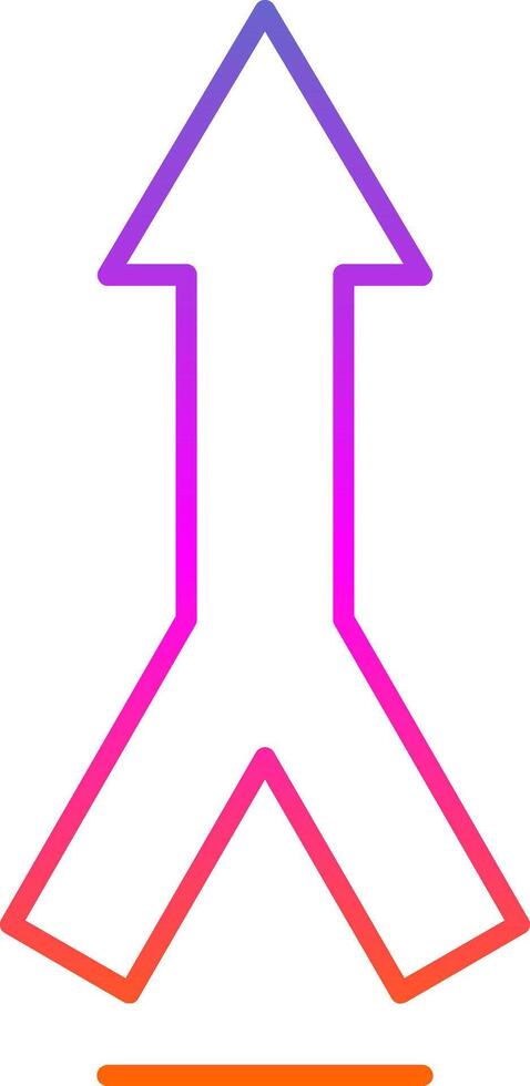 Merging Line Gradient Icon vector